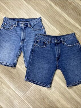 Lot of 2 Levis 454 Denim Shorts Mens W32 Medium Light Wash Blue Jeans Jorts